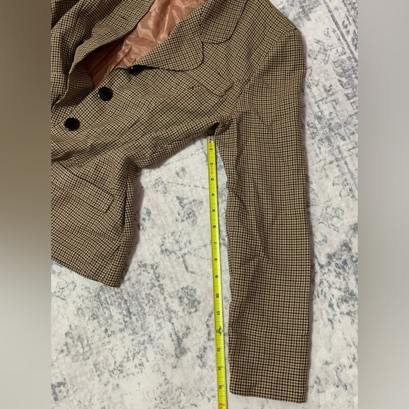 Vintage La Belle Women's Tan Houndstooth Blazer Jacket 3. J2 - Picture 9 of 14